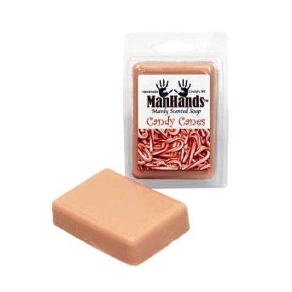 Man Hands Candy Canes Scented Soap Bar